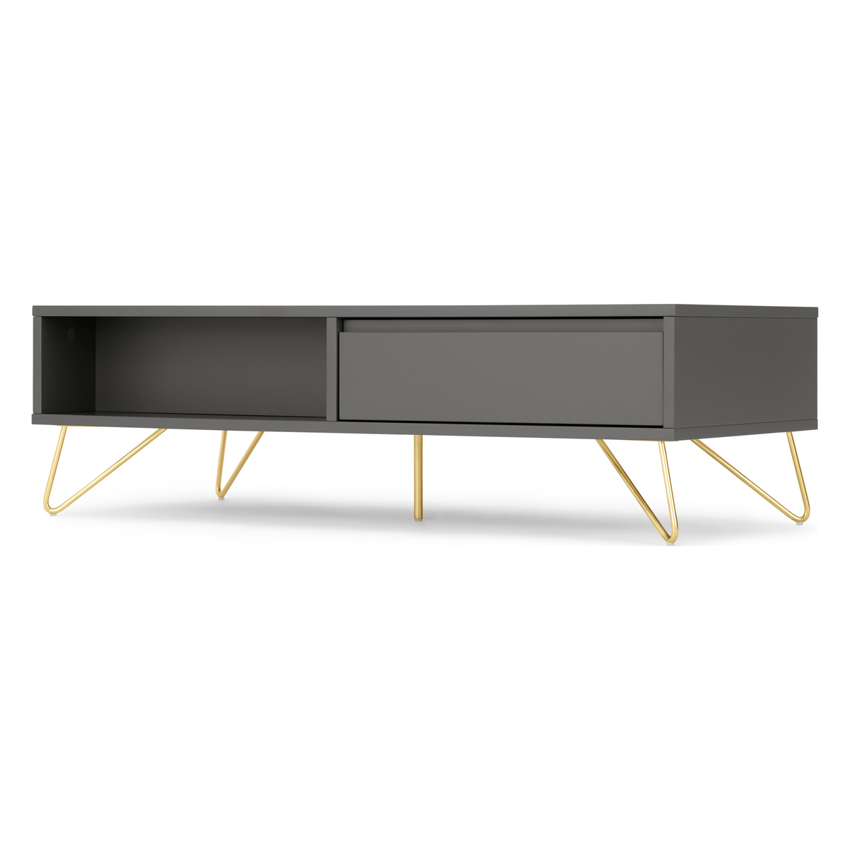 Elona Coffee Table, Charcoal and Brass – image 1
