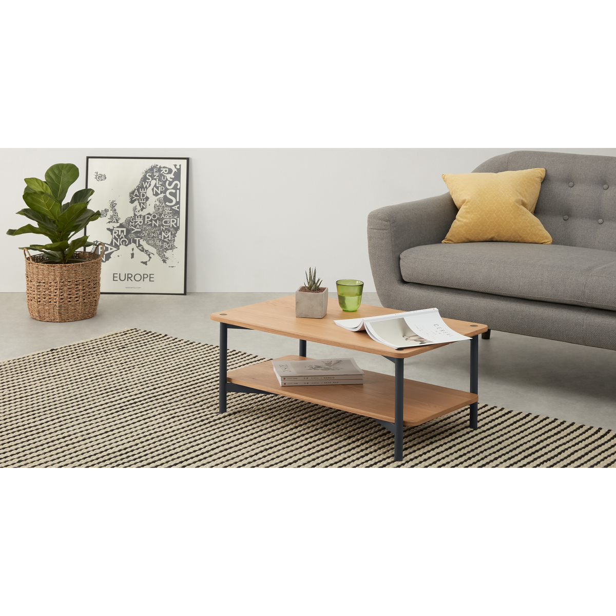MADE Essentials Benn Coffee Table, Oak and Grey – image 3