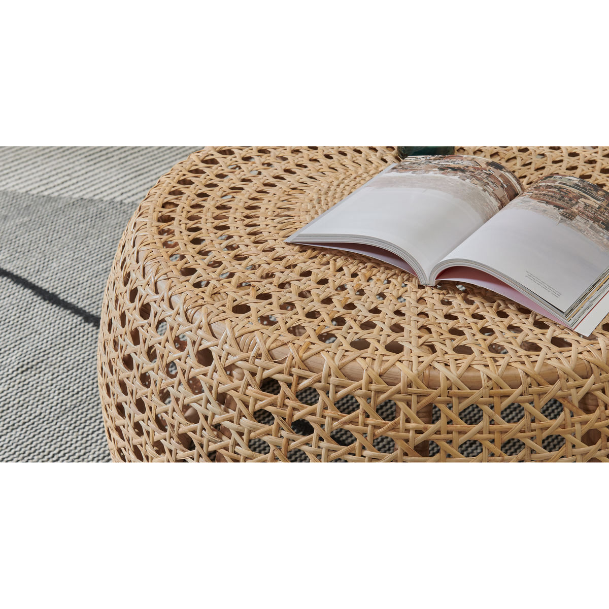 Omaha Nesting Coffee Tables, Natural Rattan – image 4