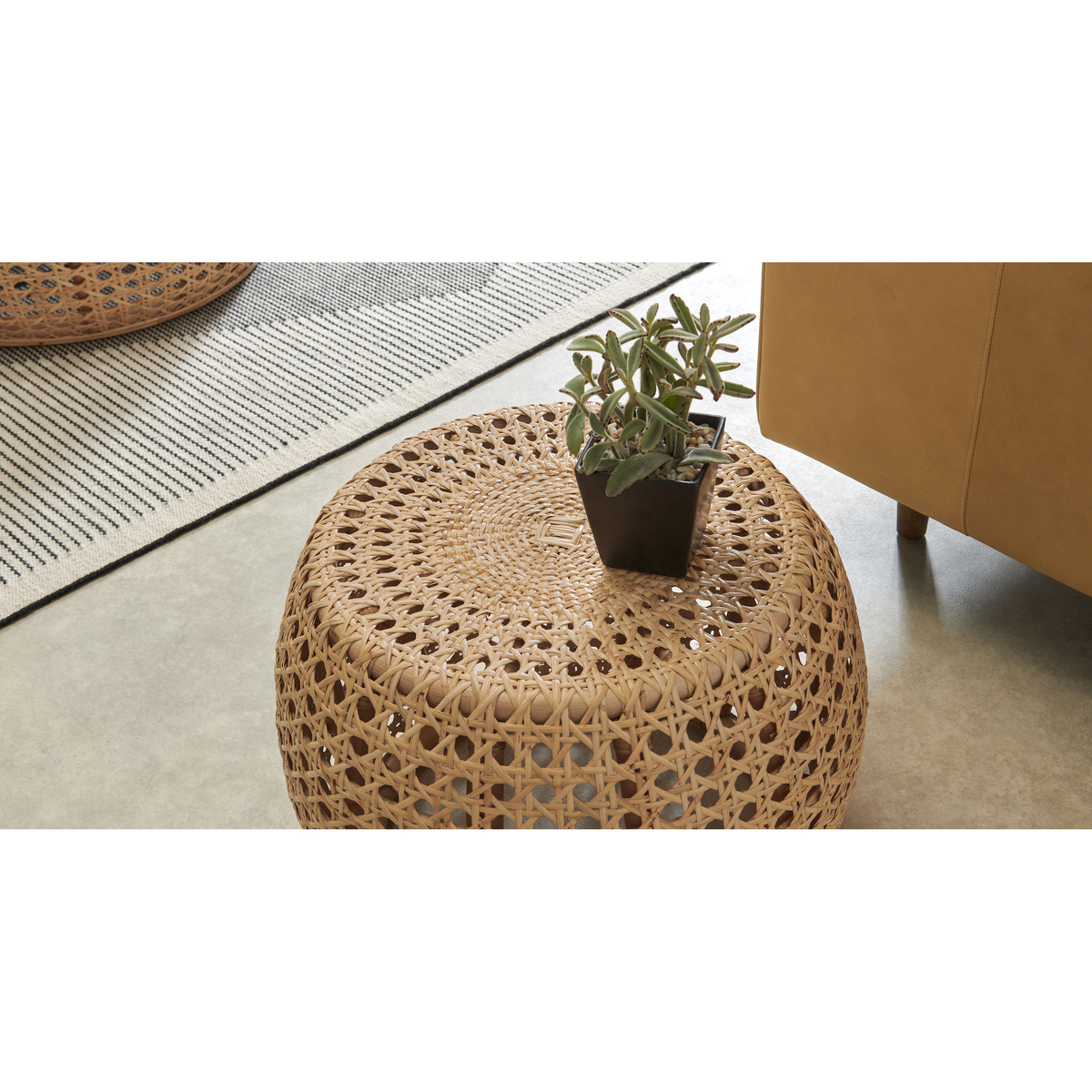 Omaha Nesting Coffee Tables, Natural Rattan – image 6