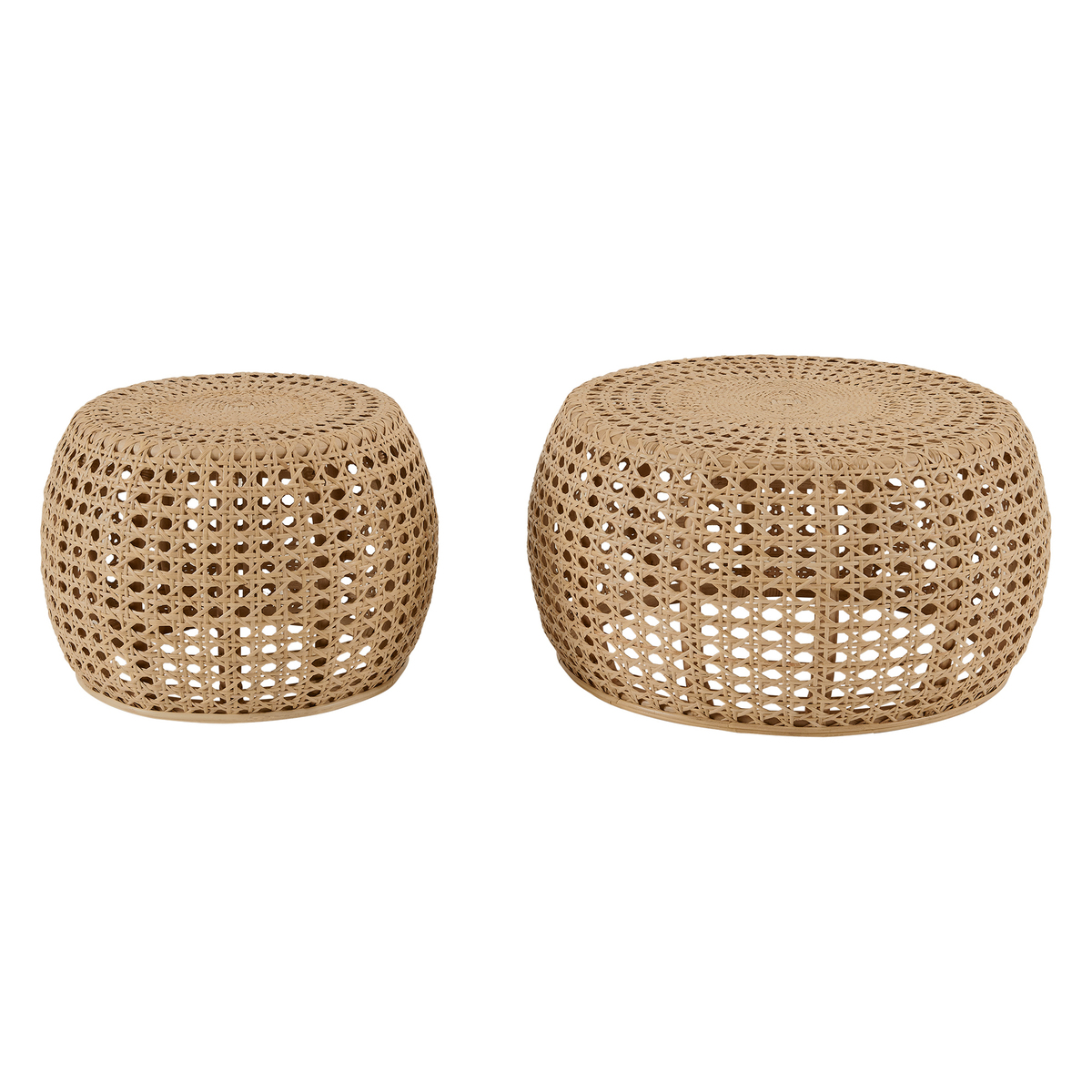 Omaha Nesting Coffee Tables, Natural Rattan – image 2