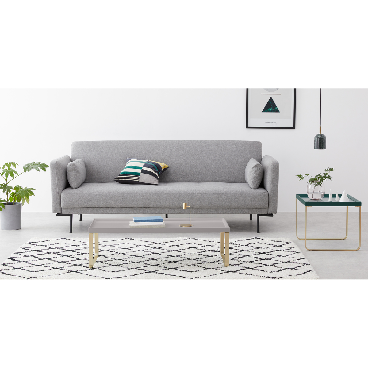 Lenny Painted Nesting Coffee Table, Racing Green and Grey – image 3