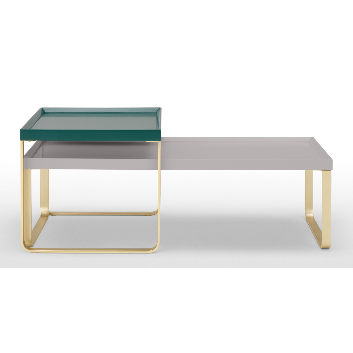 Lenny Painted Nesting Coffee Table, Racing Green and Grey – image 5