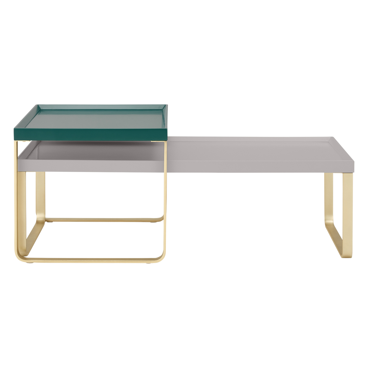 Lenny Painted Nesting Coffee Table, Racing Green and Grey – image 2