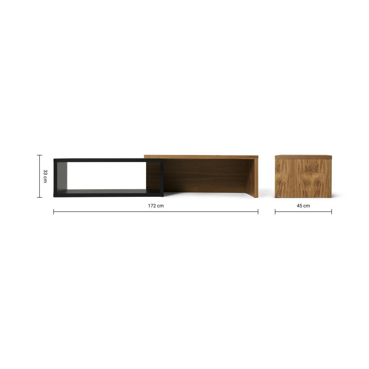 Hault Nesting Coffee Table, Walnut & Black – image 9