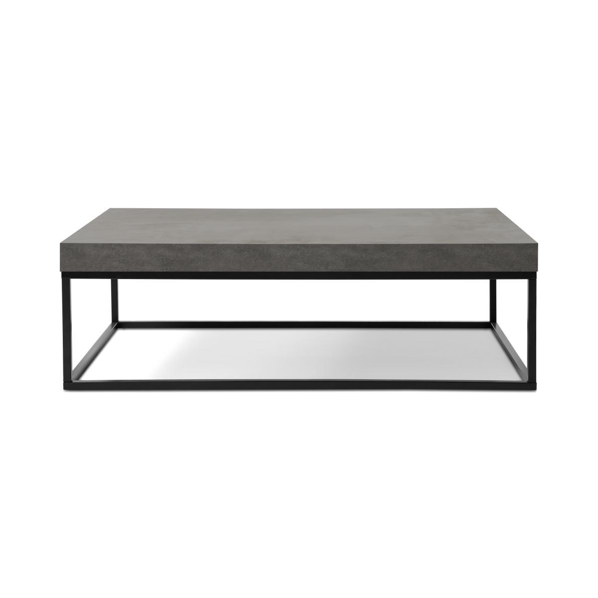 Odom Coffee Table, Concrete Effect & Black Steel – image 2
