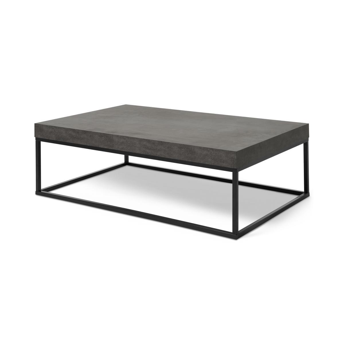 Odom Coffee Table, Concrete Effect & Black Steel – image 3
