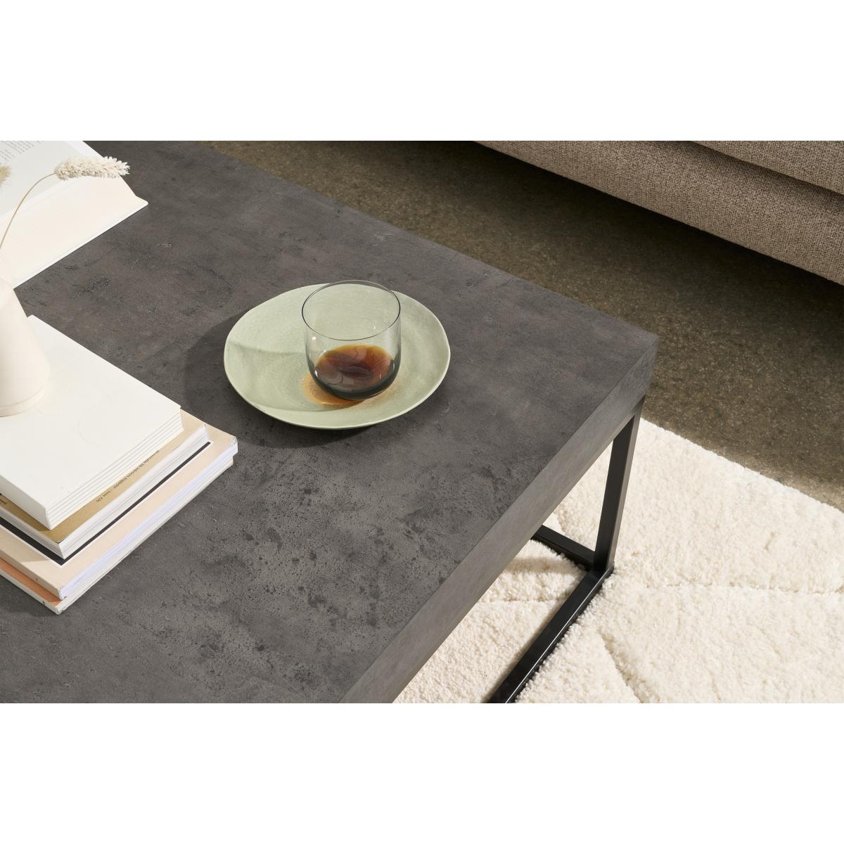 Odom Coffee Table, Concrete Effect & Black Steel – image 5