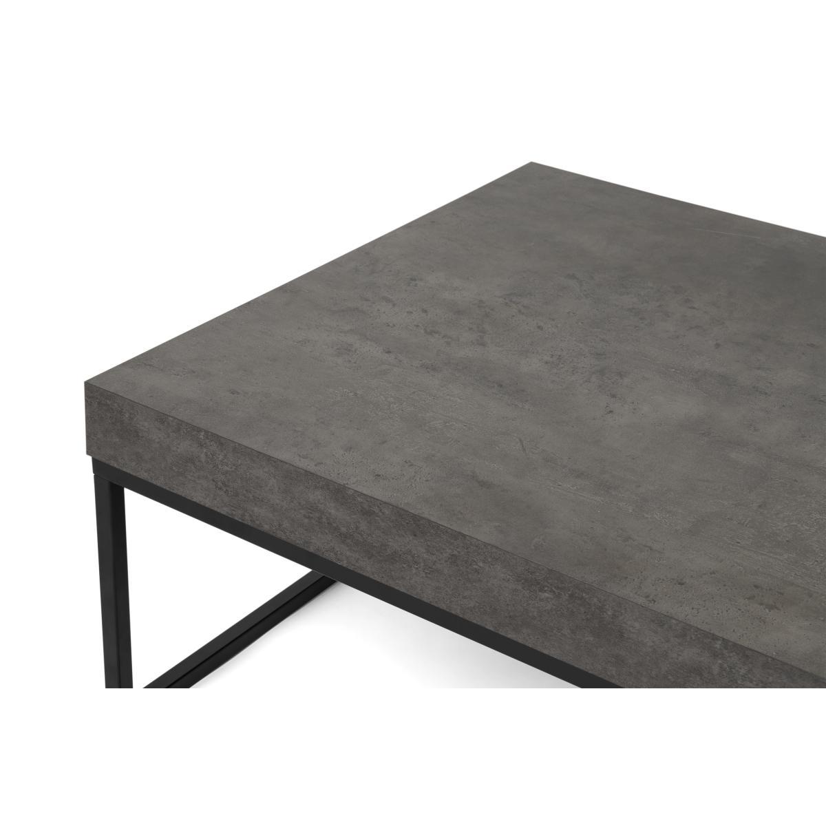 Odom Coffee Table, Concrete Effect & Black Steel – image 6