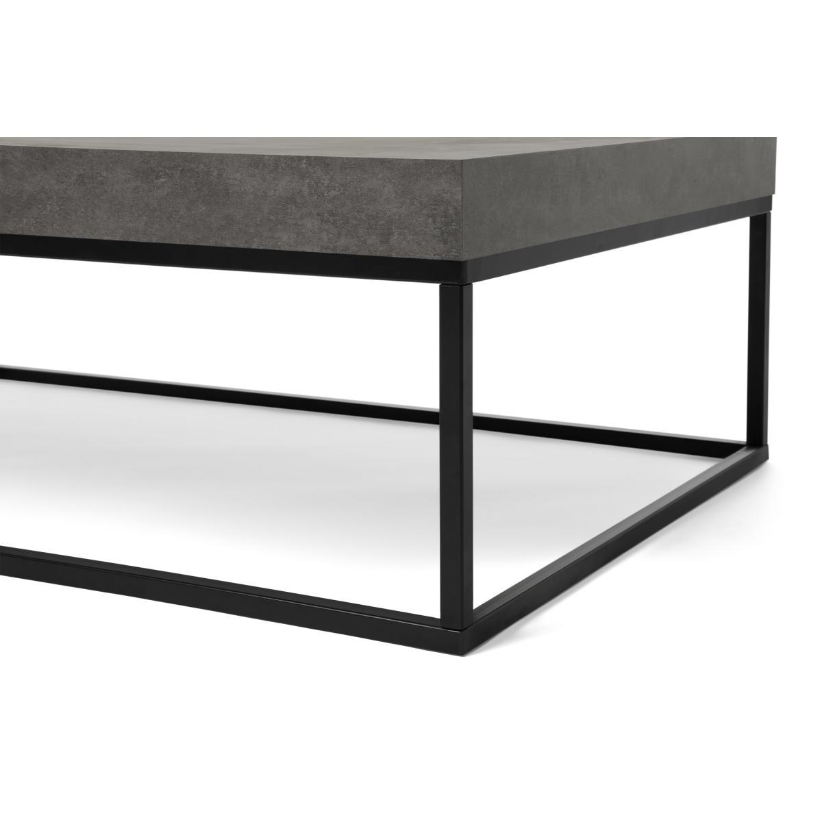 Odom Coffee Table, Concrete Effect & Black Steel – image 7