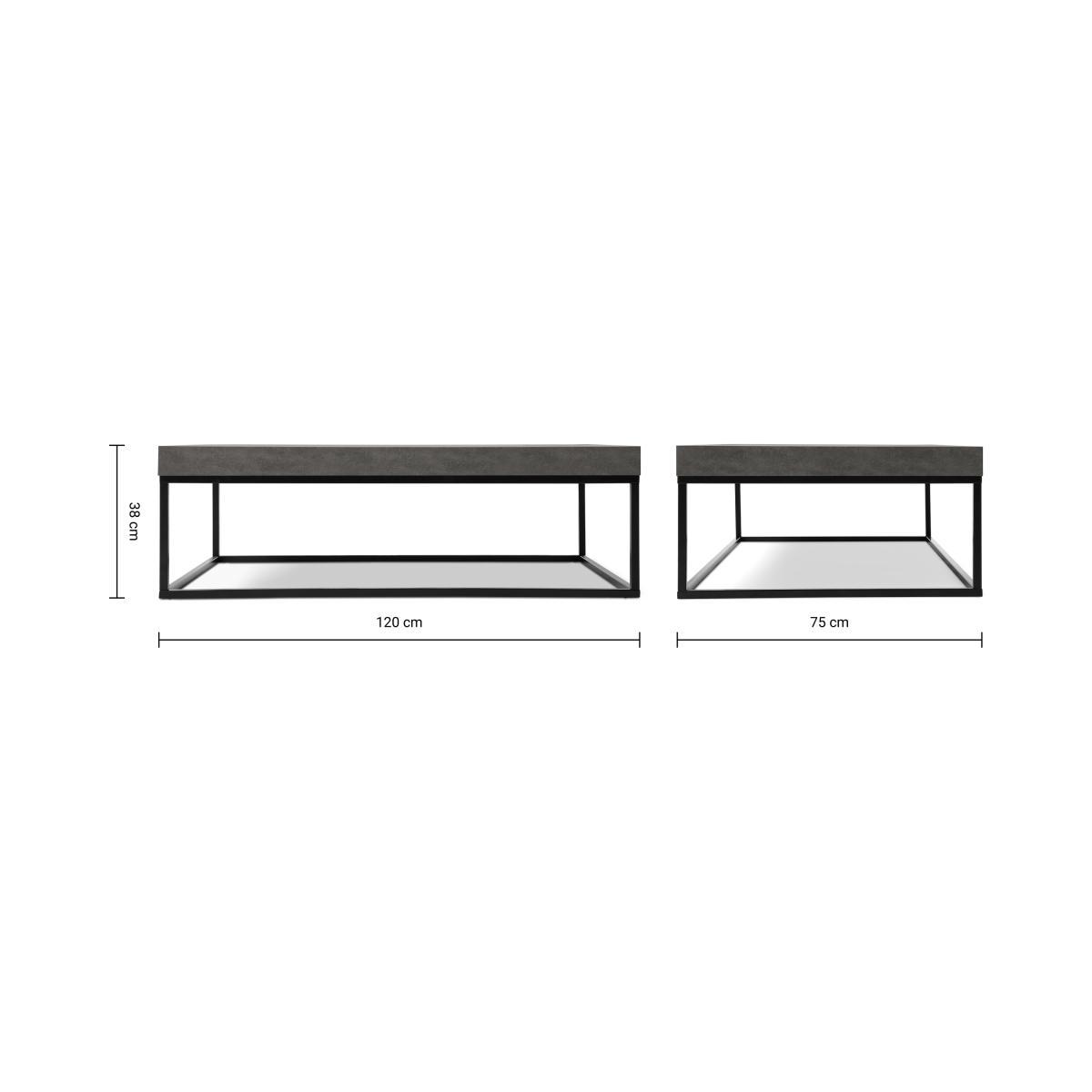 Odom Coffee Table, Concrete Effect & Black Steel – image 9