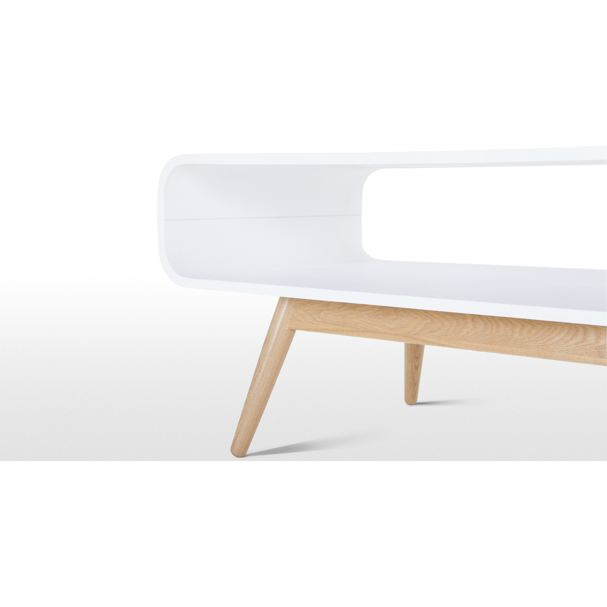Esme Compact Coffee Table, White and Ash – image 4