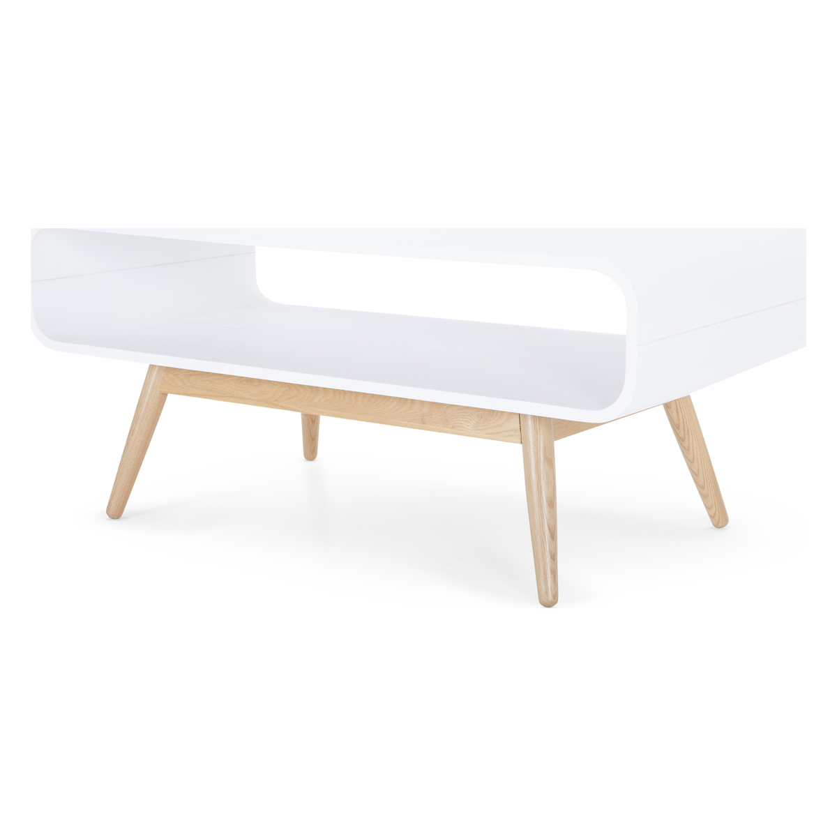 Esme Compact Coffee Table, White and Ash – image 1