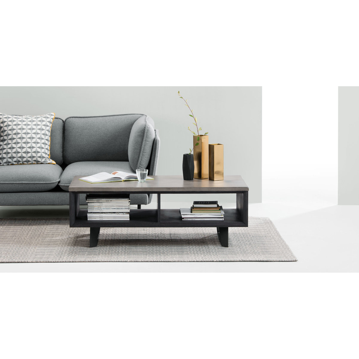 Boone Coffee Table With Storage, Concrete resin top – image 3