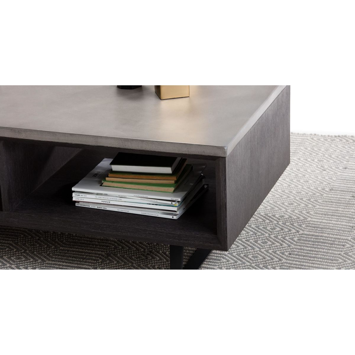 Boone Coffee Table With Storage, Concrete resin top – image 4
