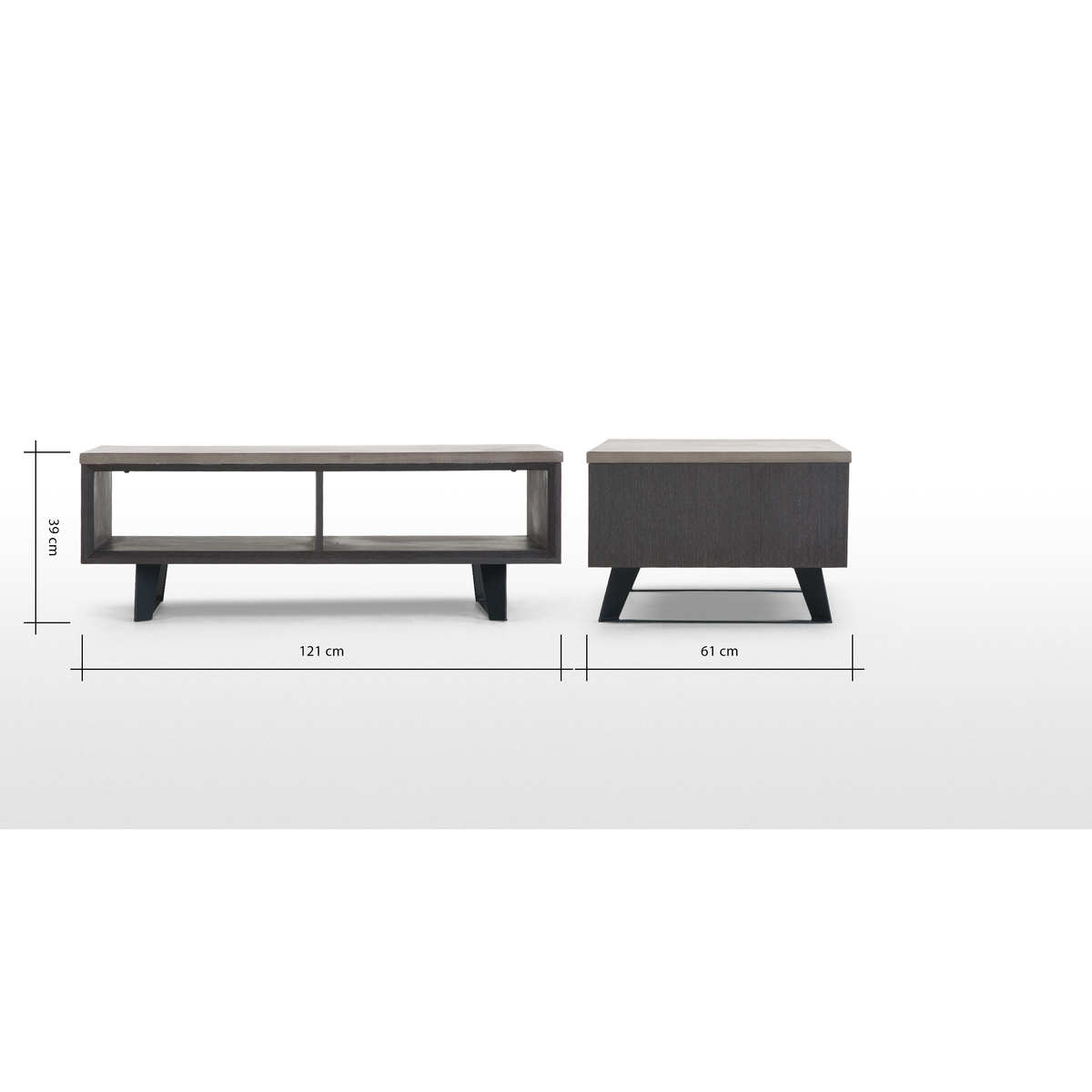 Boone Coffee Table With Storage, Concrete resin top – image 8