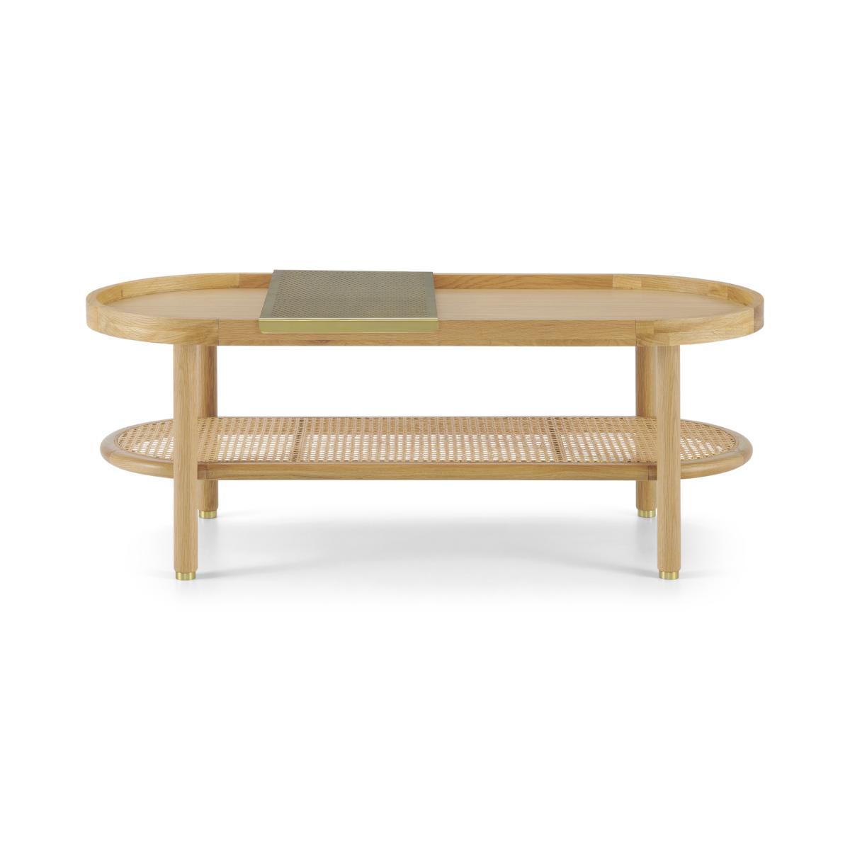 Ankhara Coffee Table, Natural Oak & Rattan – image 2