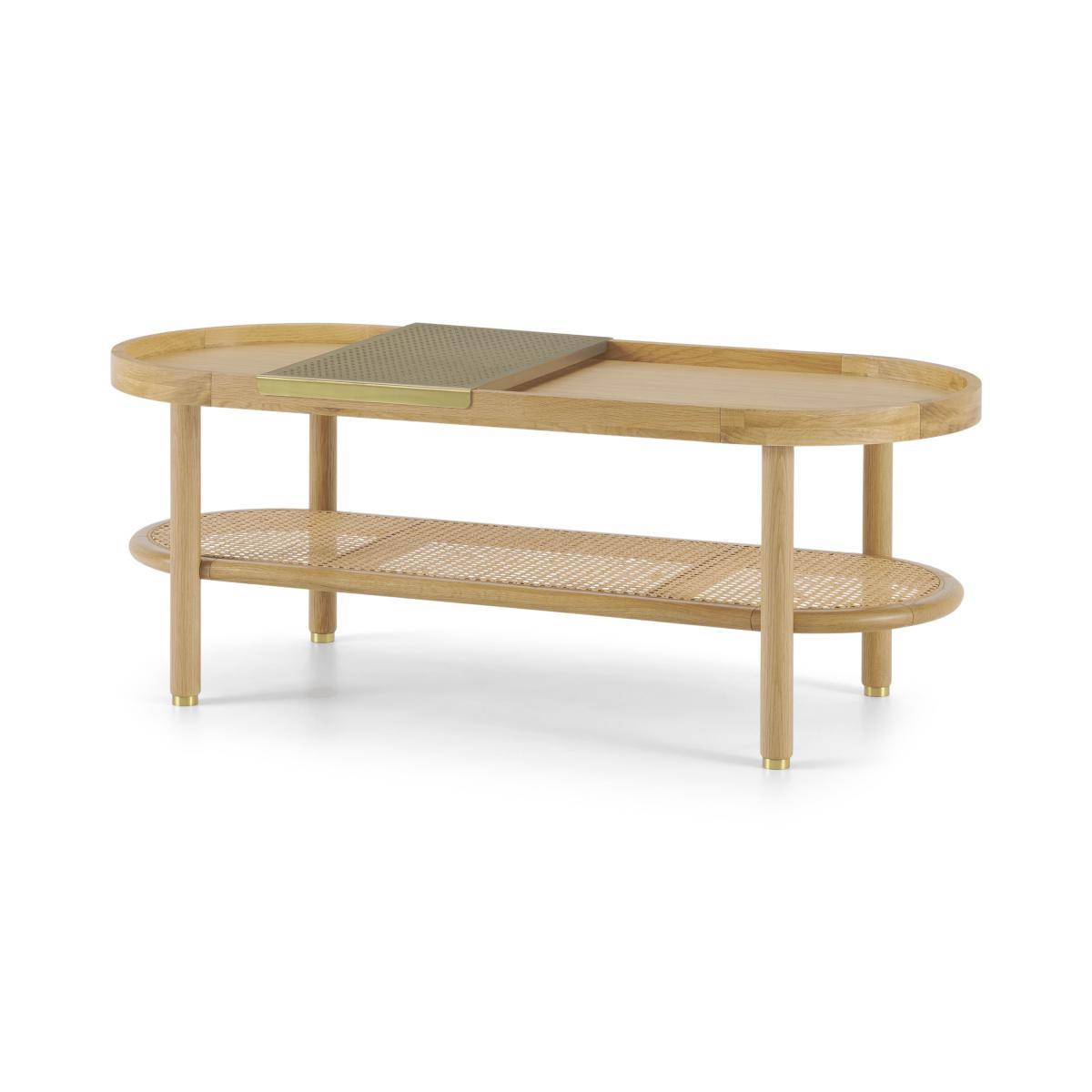 Ankhara Coffee Table, Natural Oak & Rattan – image 3