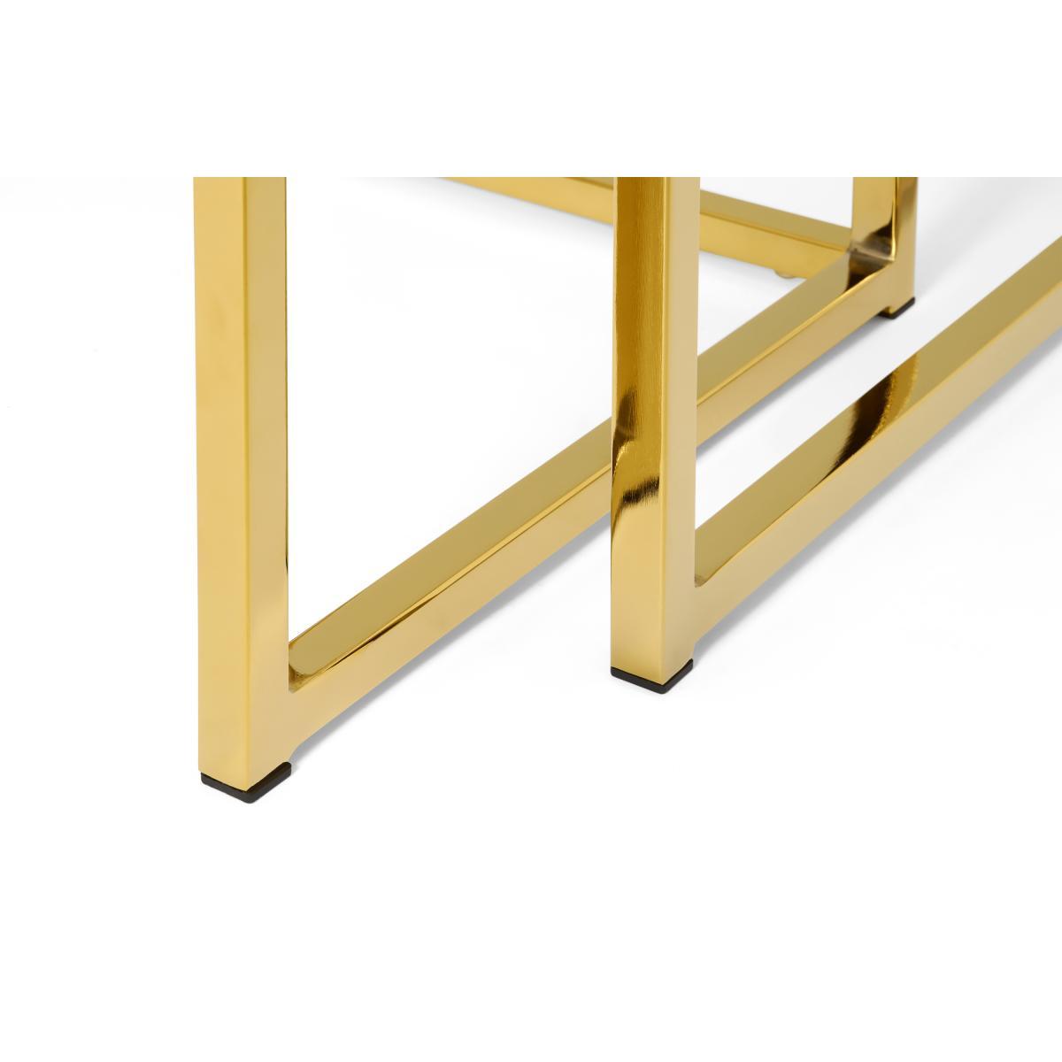 Alisma Nesting Tables, Marble Effect Glass & Brass – image 7