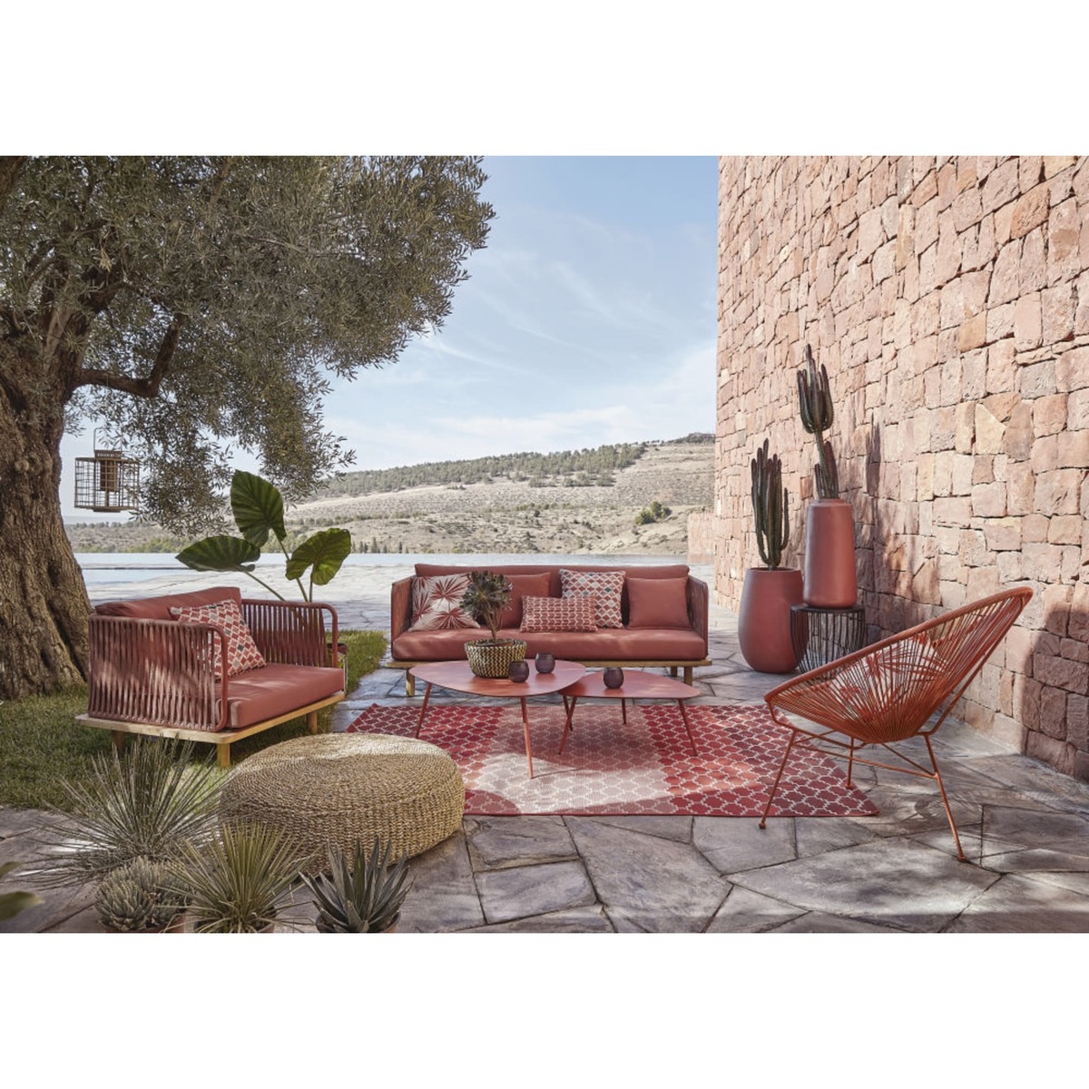 Matte Terracotta Metal Garden Nesting Tables Humpa – image 4