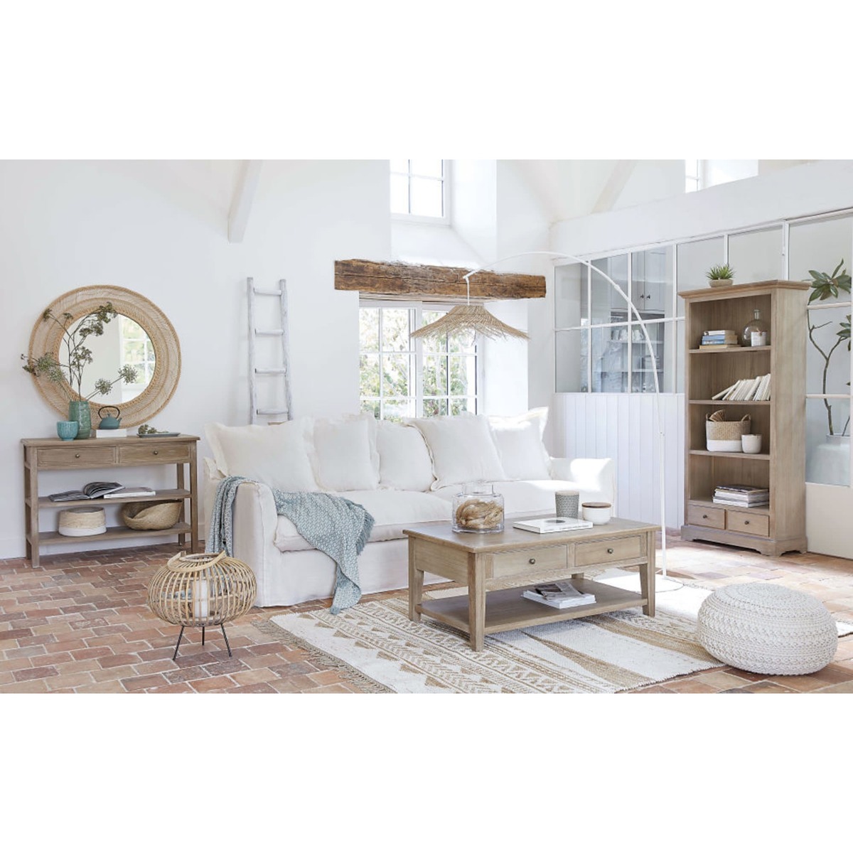 Paulownia wood coffee table in grey W 110cm Cavaillon – image 2
