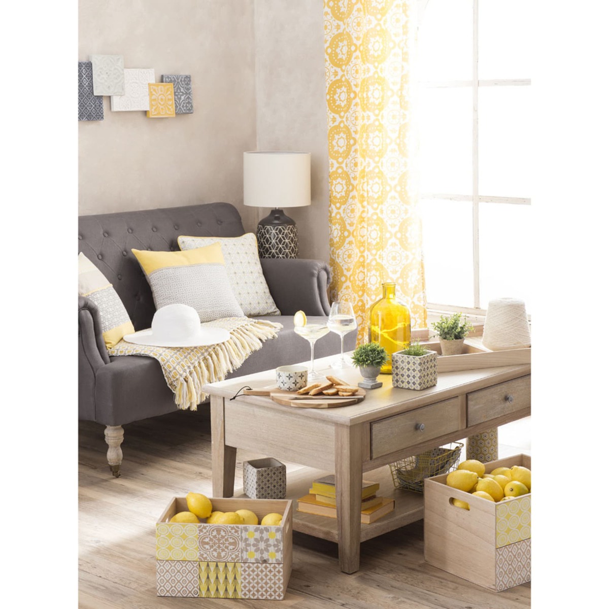 Paulownia wood coffee table in grey W 110cm Cavaillon – image 7