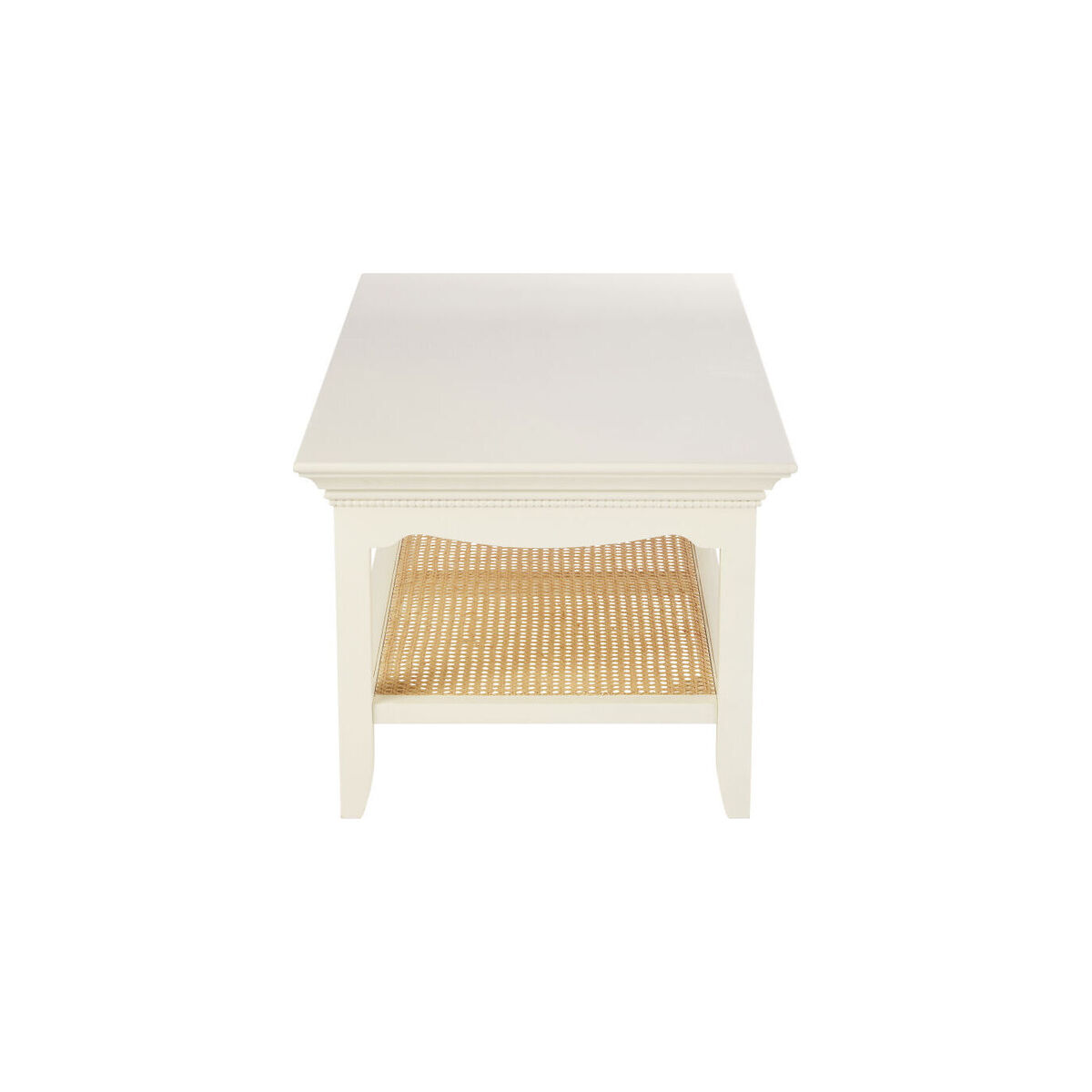 Canework coffee table in off-white with 2 levels – image 2