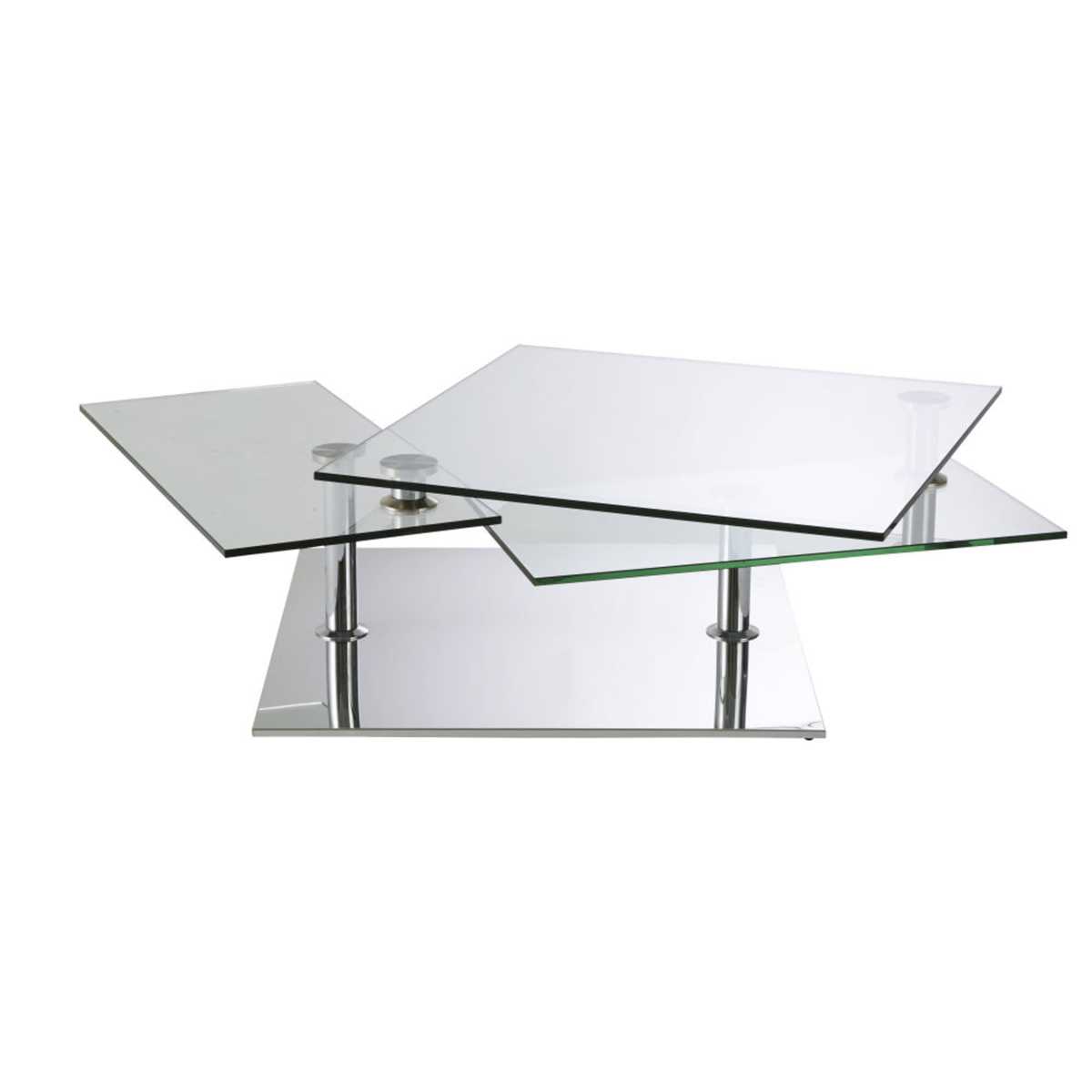 Steel and Glass Coffee Table with 4 Surfaces Fudji – image 3