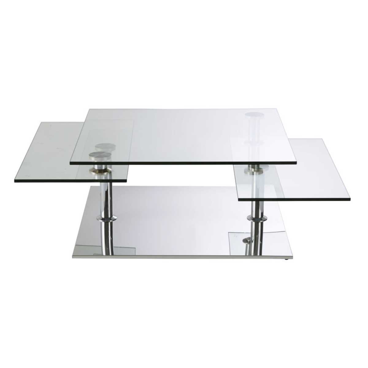 Steel and Glass Coffee Table with 4 Surfaces Fudji – image 4