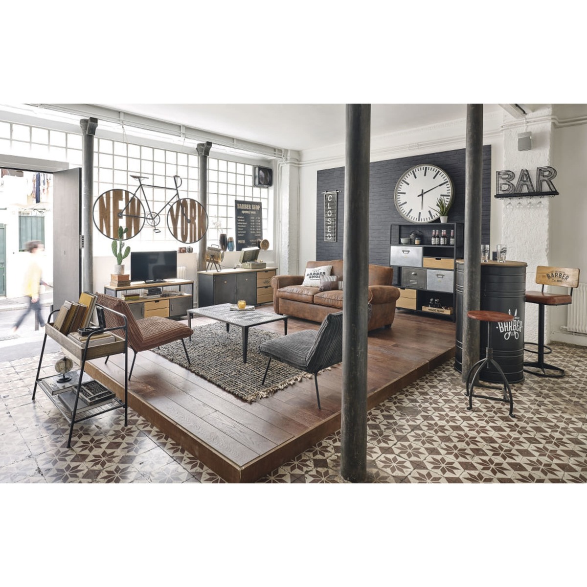 Black and White Ceramic and Metal Coffee Table Coffee – image 4