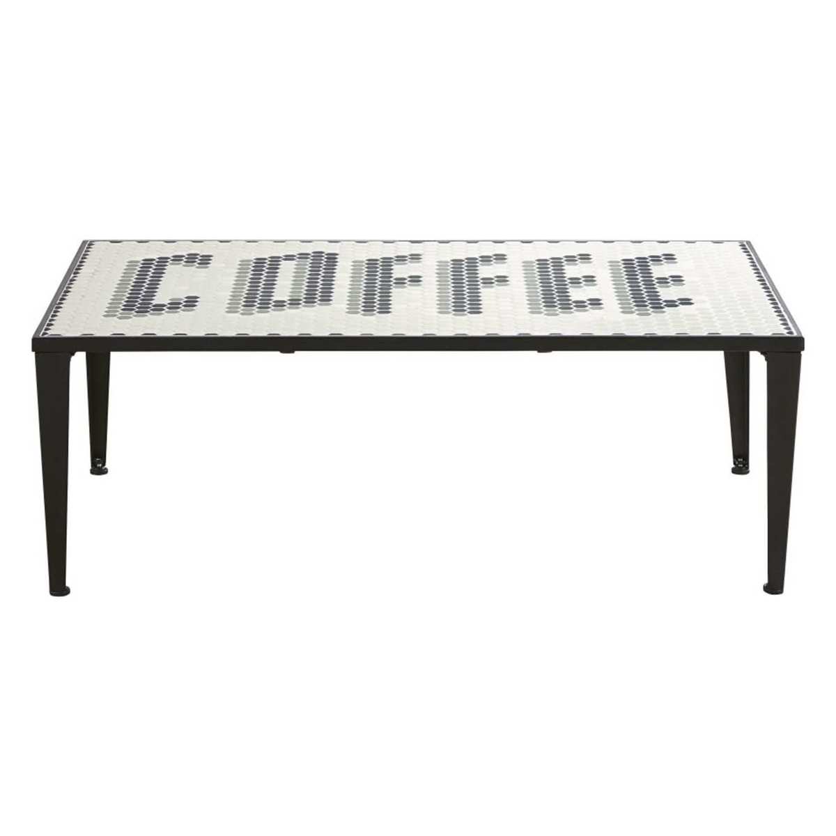 Black and White Ceramic and Metal Coffee Table Coffee – image 1