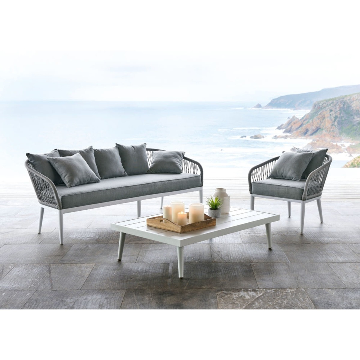 White Aluminium Garden Coffee Table West Lake – image 5