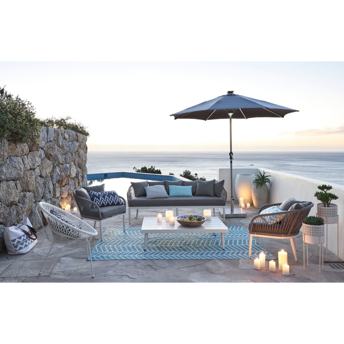 White Aluminium Garden Coffee Table West Lake – image 6