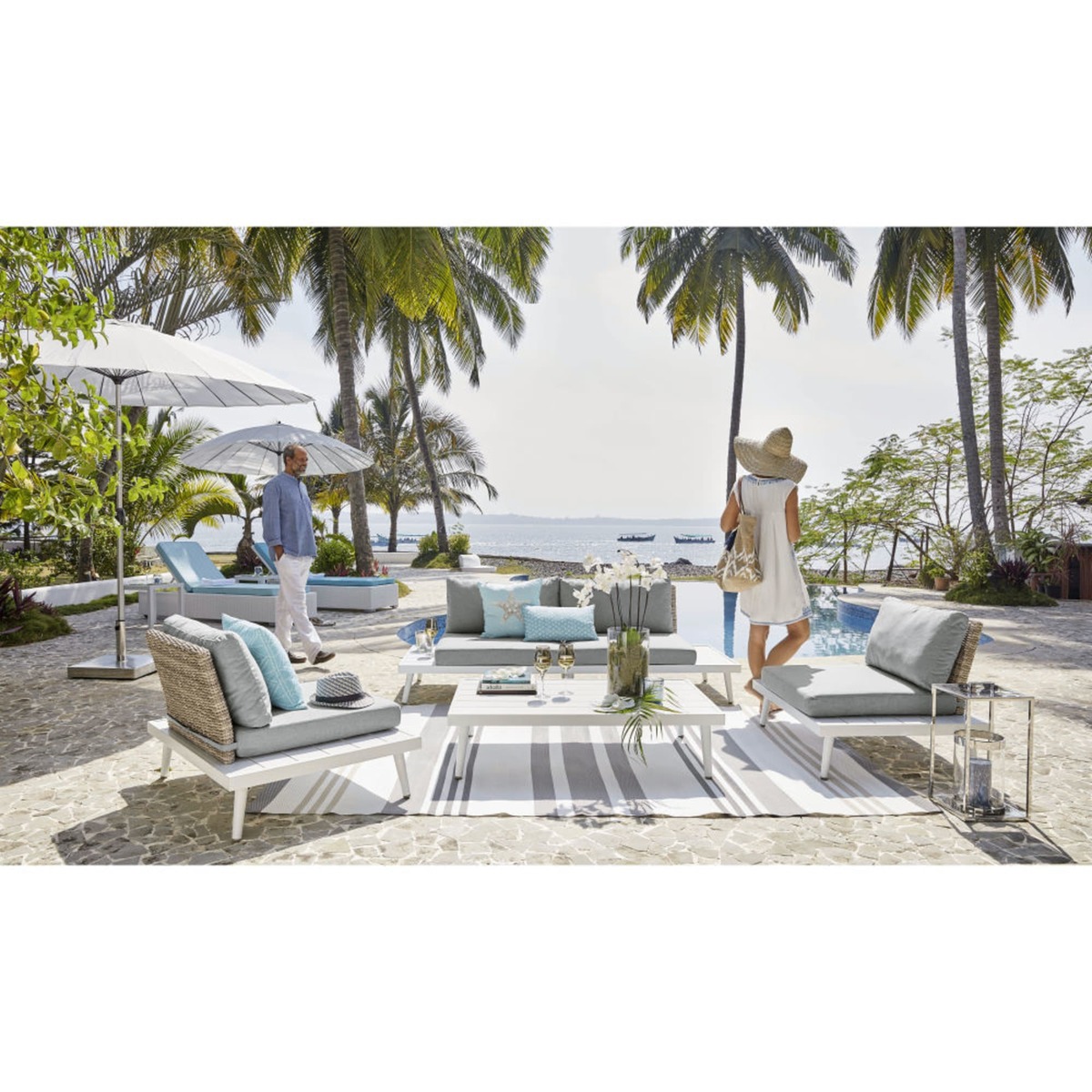White Aluminium Garden Coffee Table West Lake – image 8