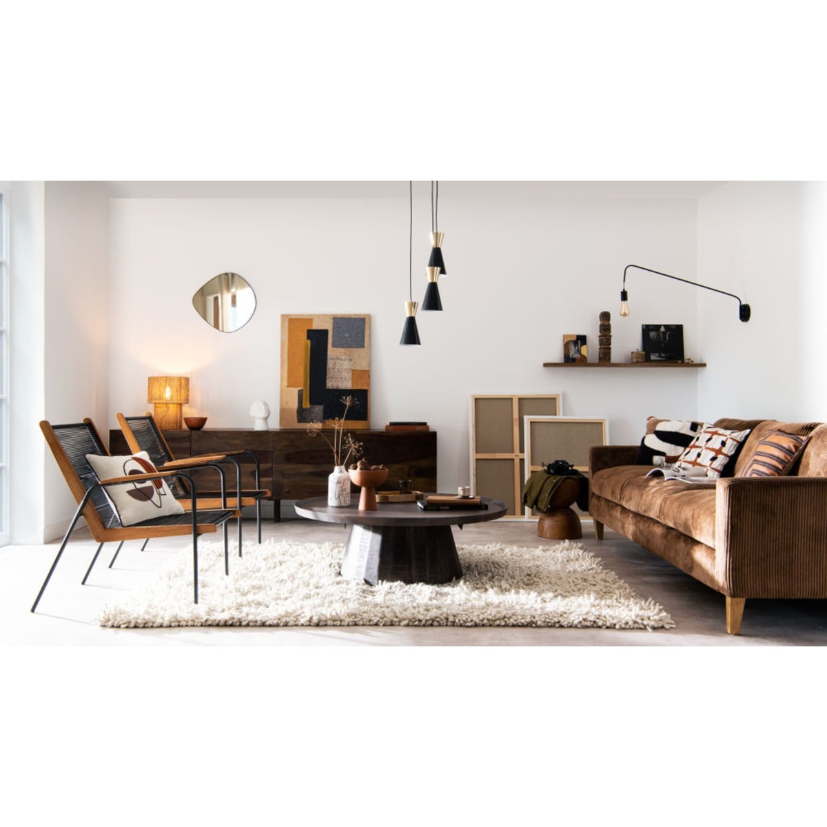 Smoked Brown Solid Mango Wood Coffee Table Lusaka – image 3
