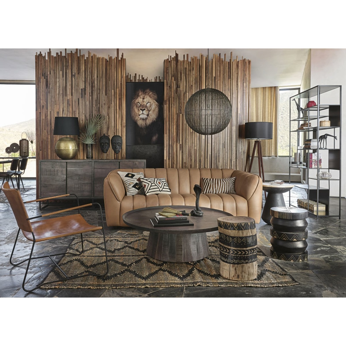Smoked Brown Solid Mango Wood Coffee Table Lusaka – image 4