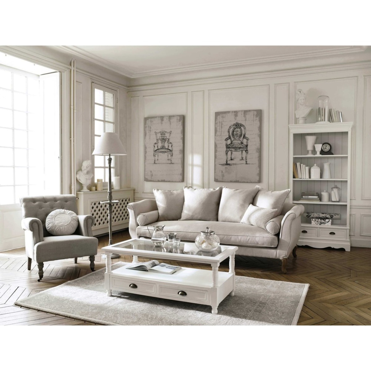 White 2-Drawer Coffee Table Joséphine – image 2