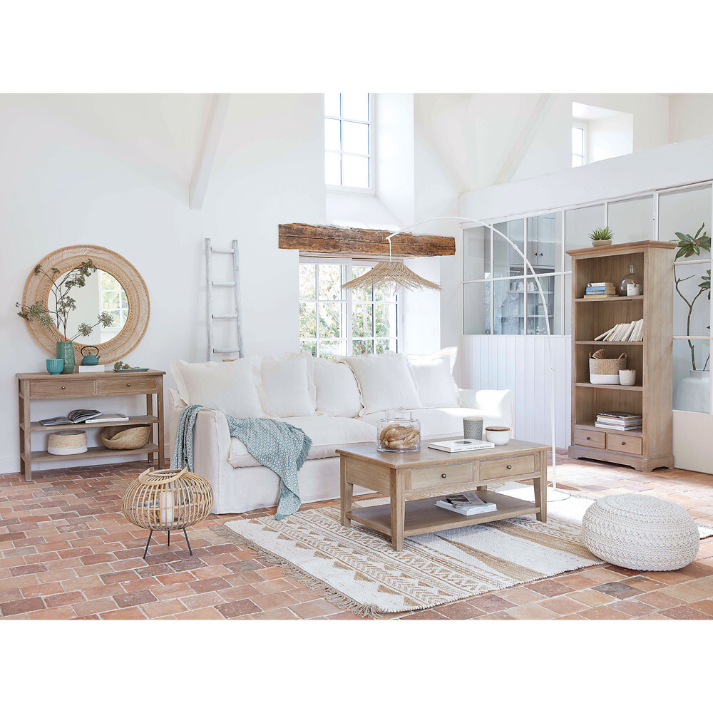 Grey Paulownia Wood Coffee Table – image 3