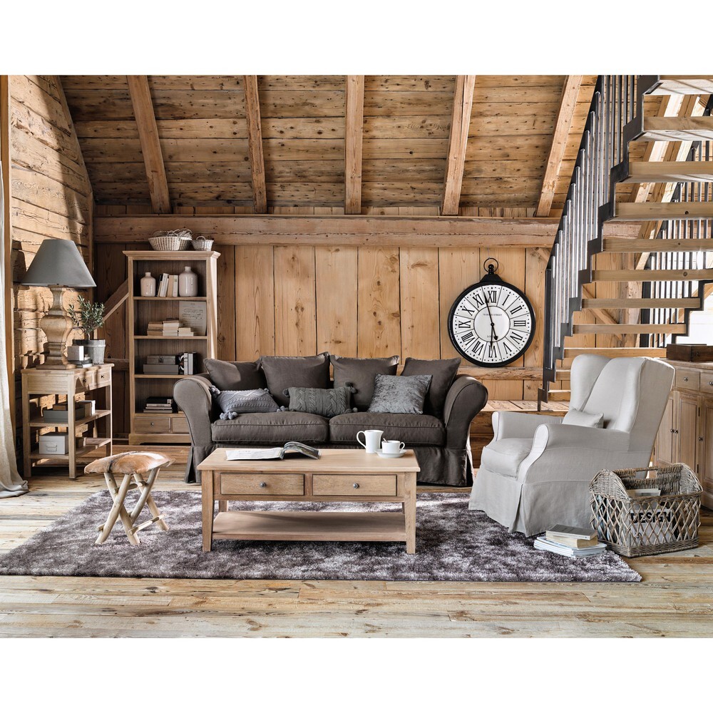 Grey Paulownia Wood Coffee Table – image 5