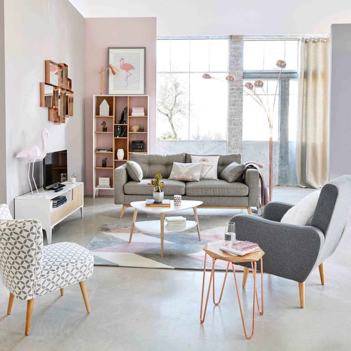 Scandinavian White Coffee Table Spring – image 3