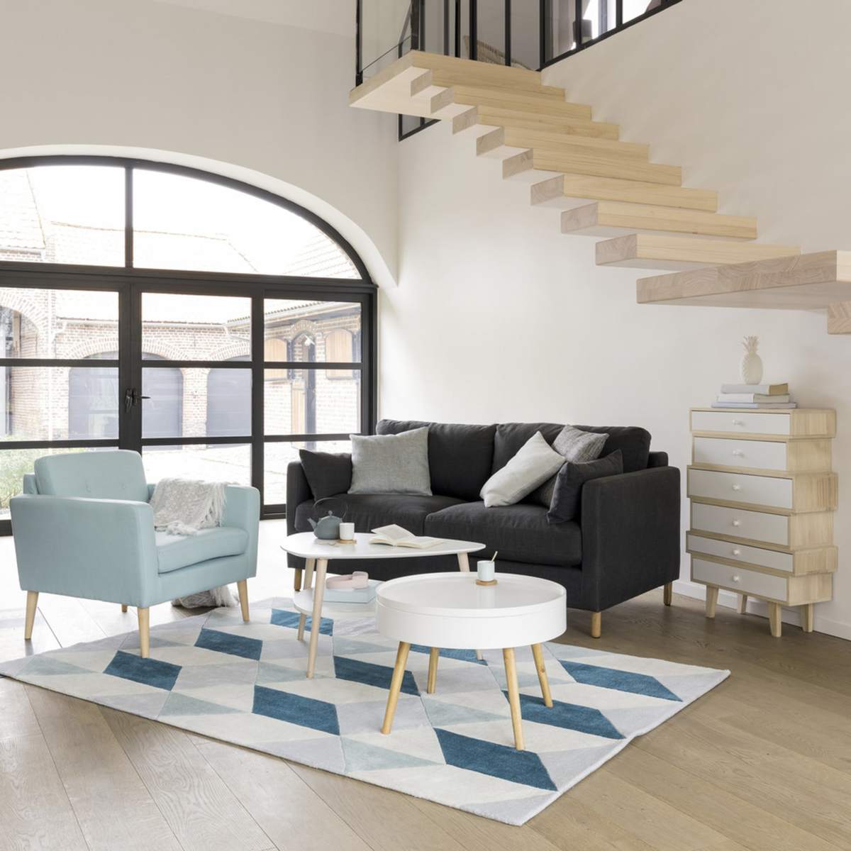 Scandinavian White Coffee Table Spring – image 5