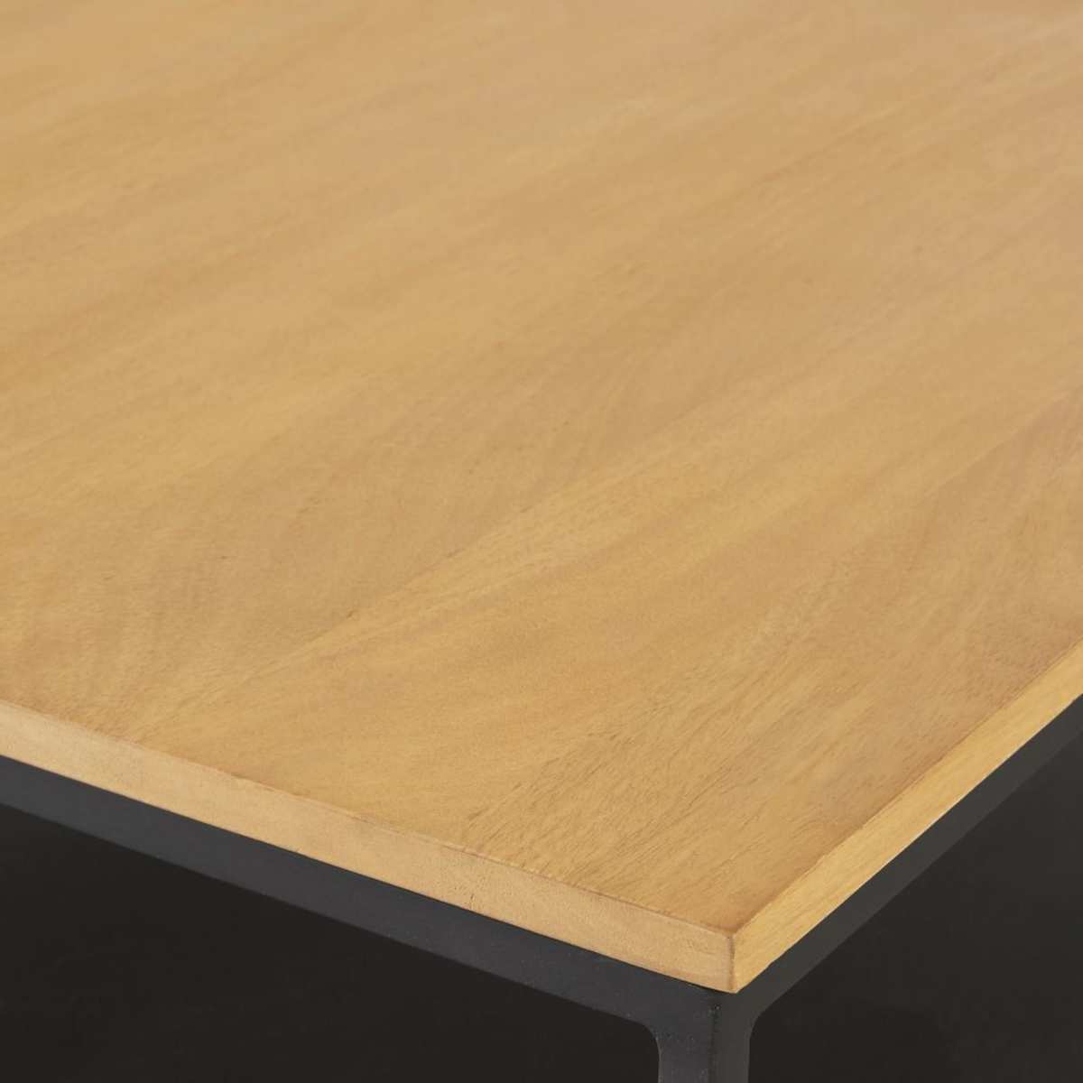 Black Metal and Solid Mango Wood Coffee Table with Two Surfaces Wayampi – image 2