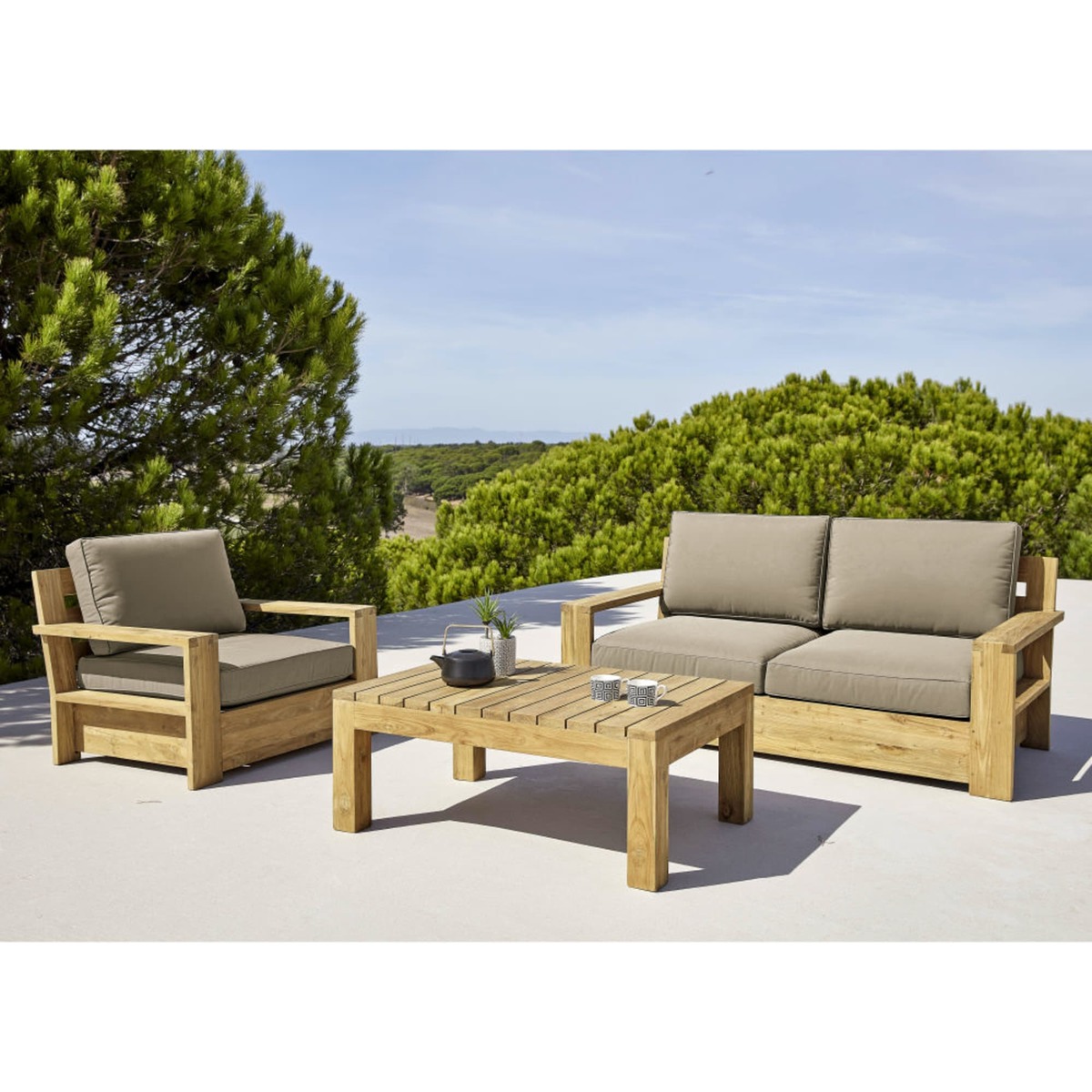 Teak garden coffee table W 102cm Cadaques – image 16
