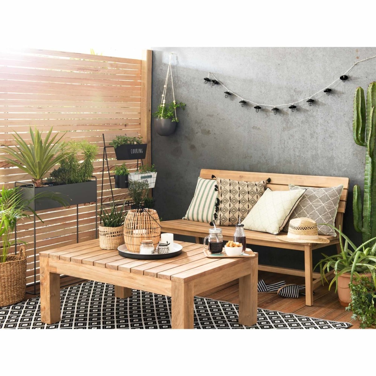 Teak garden coffee table W 102cm Cadaques – image 3