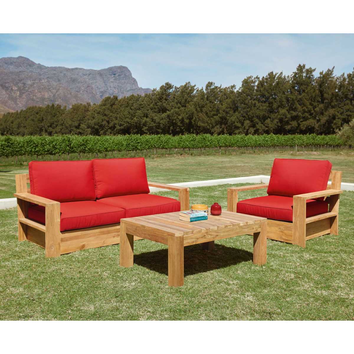 Teak garden coffee table W 102cm Cadaques – image 4