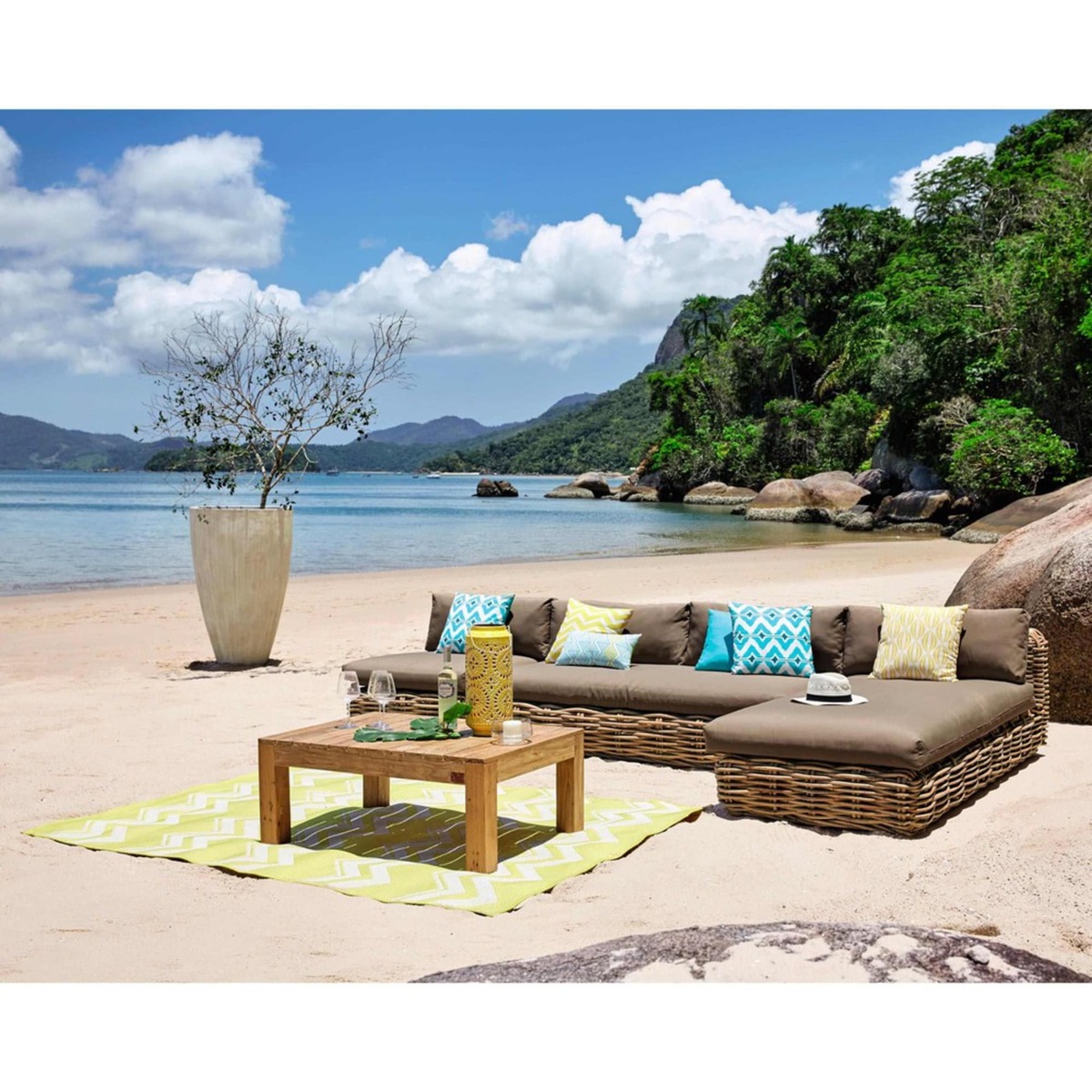 Teak garden coffee table W 102cm Cadaques – image 5