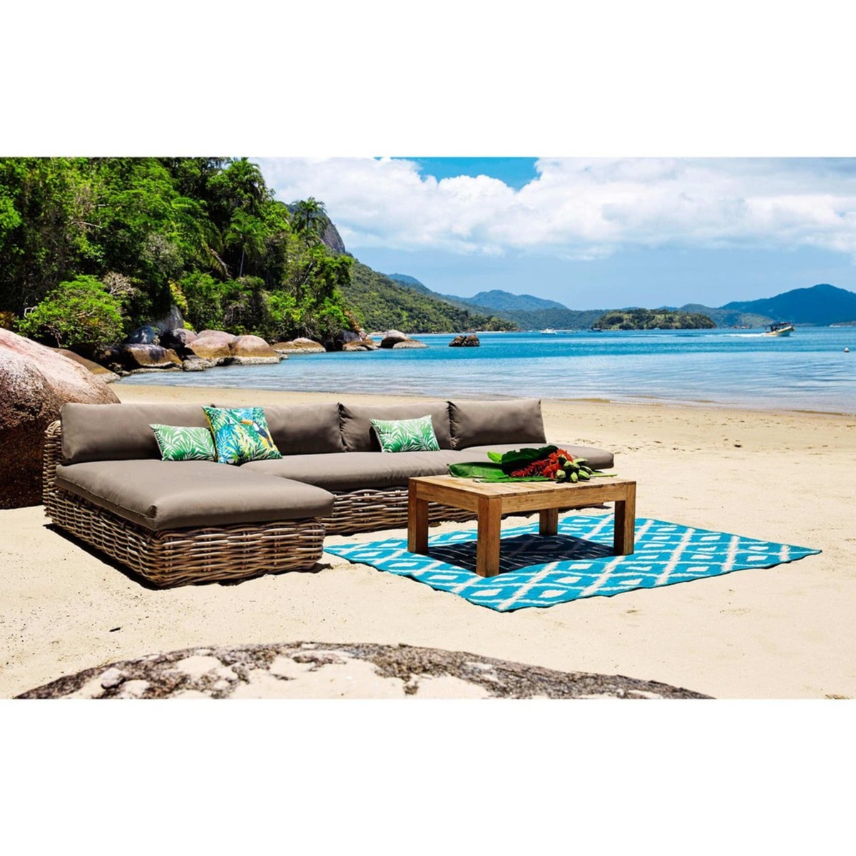 Teak garden coffee table W 102cm Cadaques – image 6