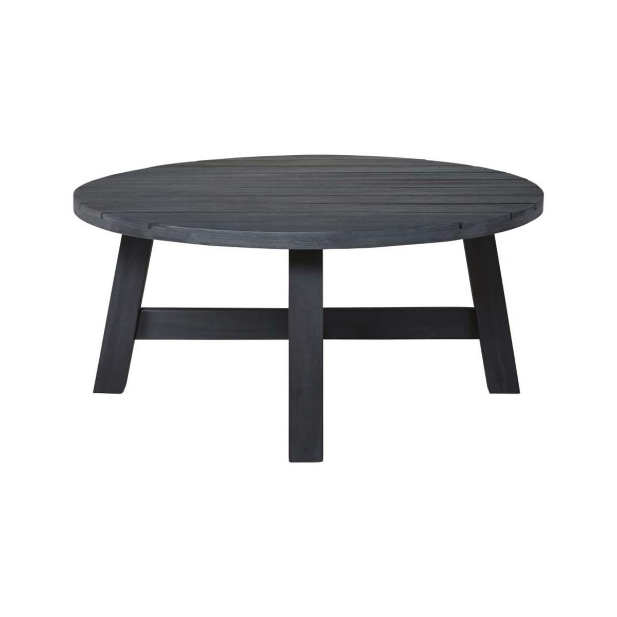 Round Black Solid Acacia Garden Coffee Table Perissa – image 2