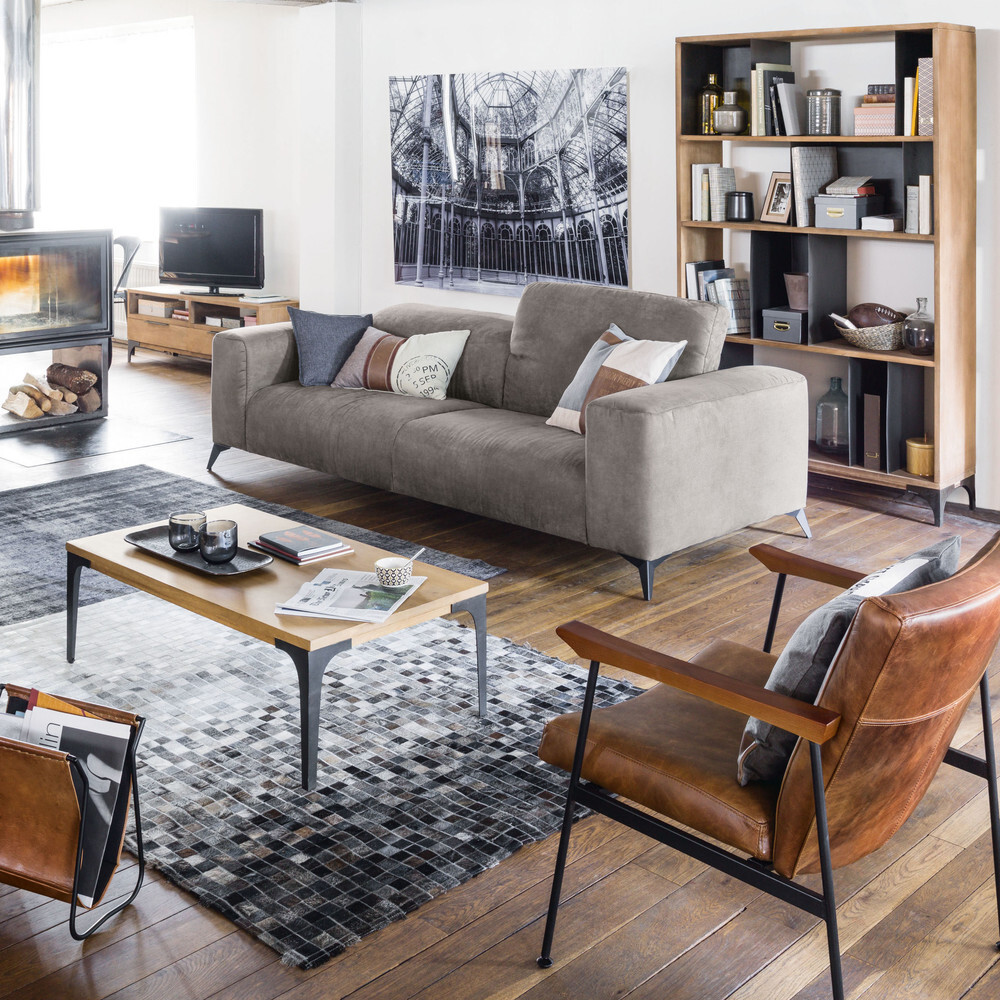 Pale Mango Wood and Metal Coffee Table – image 5