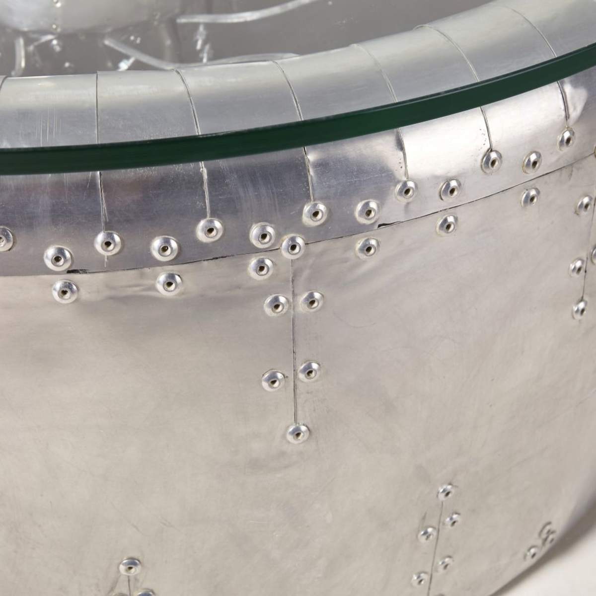 Aluminium and Glass Round Industrial Coffee Table Tyler – image 3